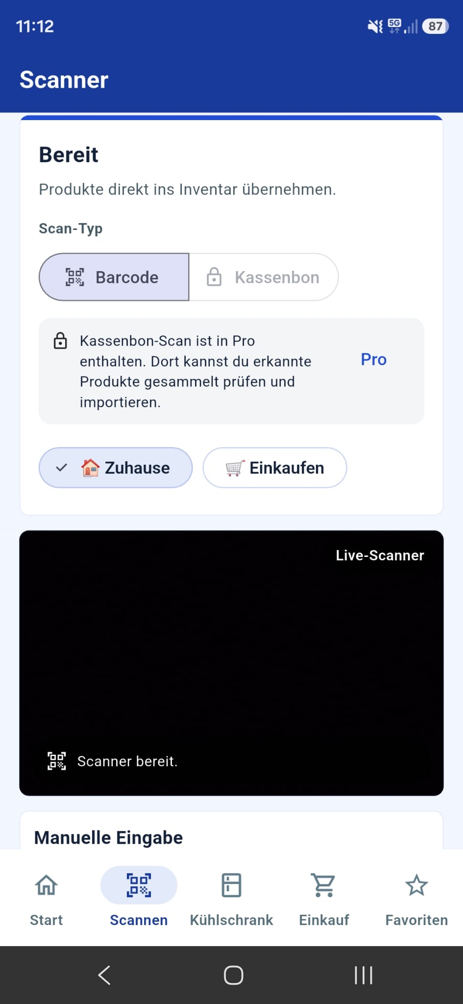 FridgeHop Barcode-Scanner