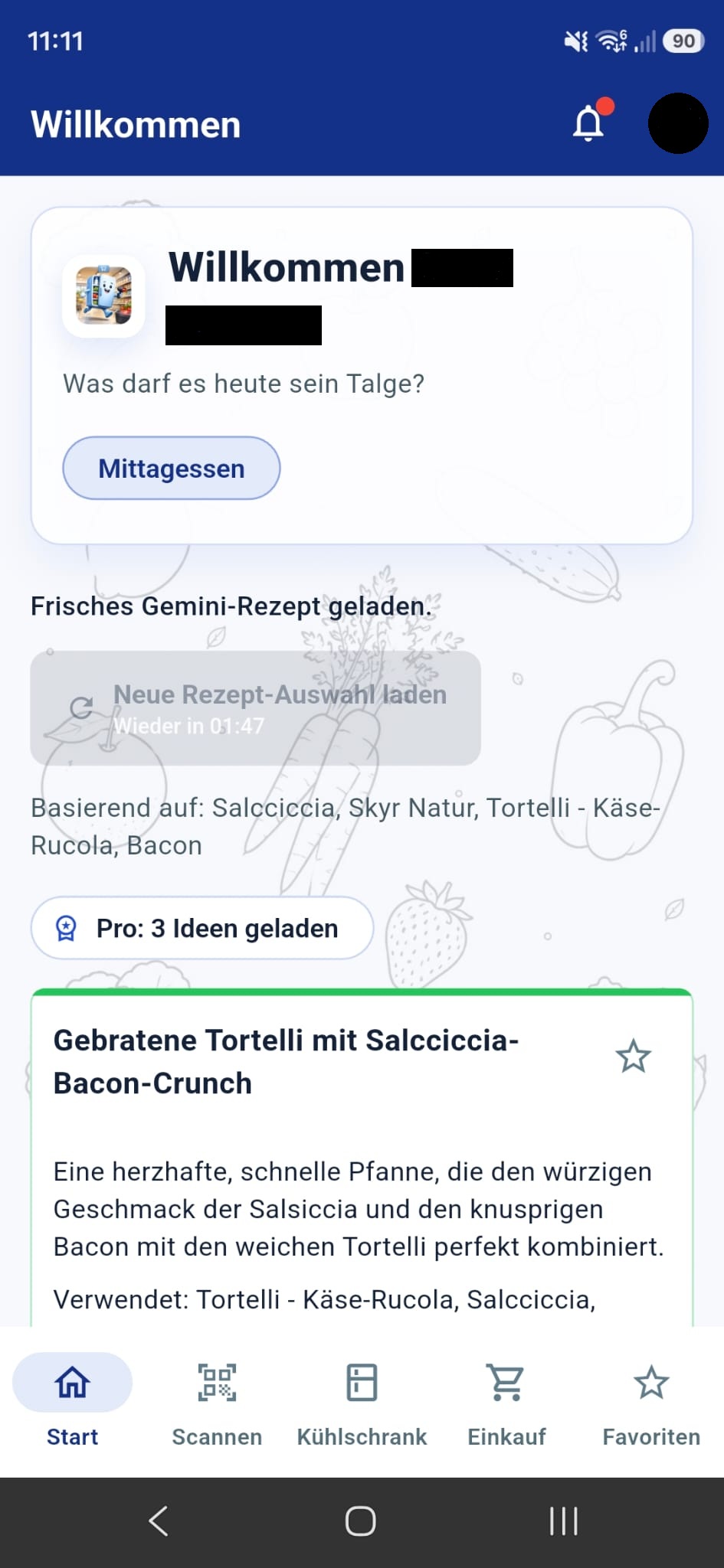 FridgeHop Kühlschrankübersicht